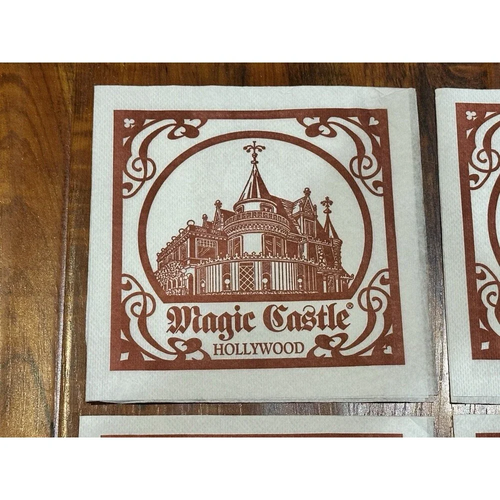 Lot of (5) The Magic Castle Hollywood Academy of Magical Arts Cocktail Napkins